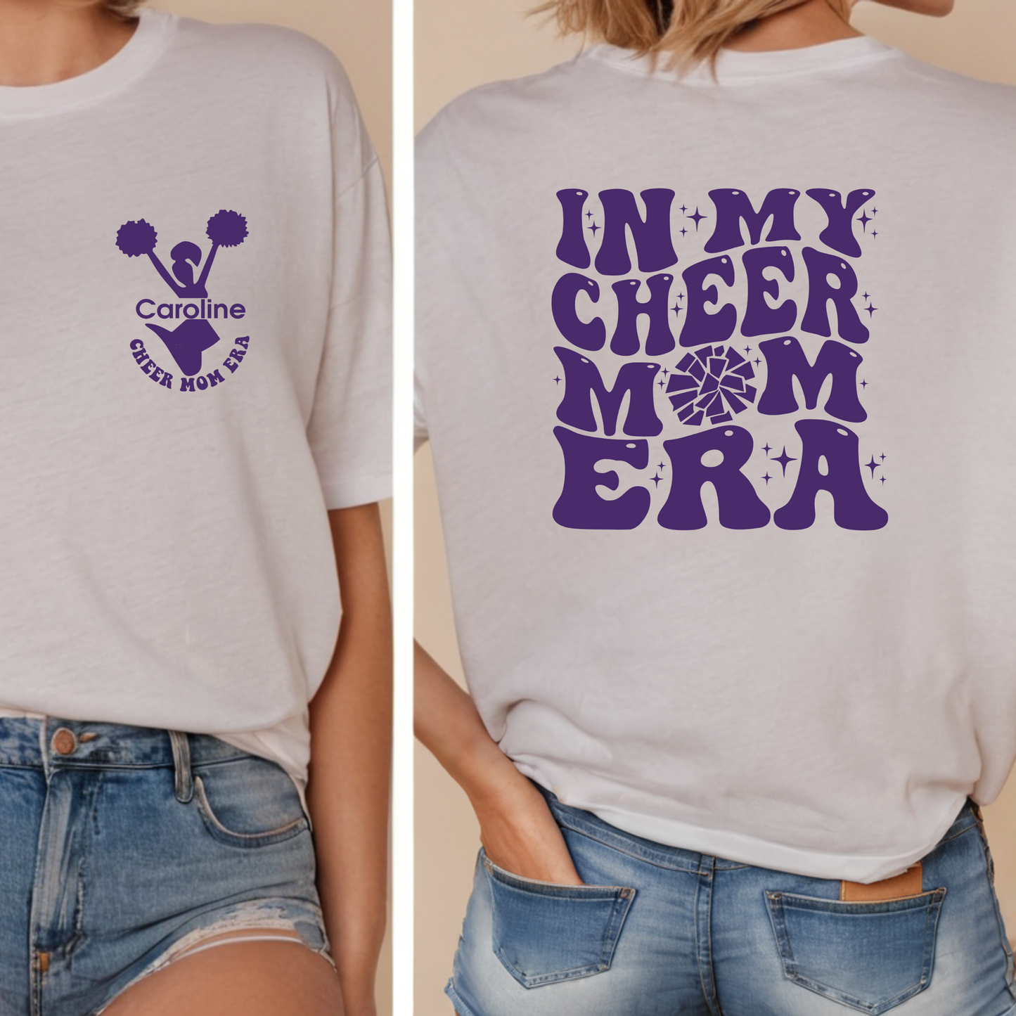 Personalized In My Cheer Mom Era Shirt | Crew neck | V Neck| Sweatshirt | Hoodie