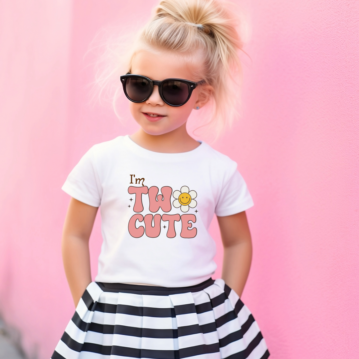 I'm Two Cute Birthday Shirts for Toddler Girls Birthday Party 2 years old