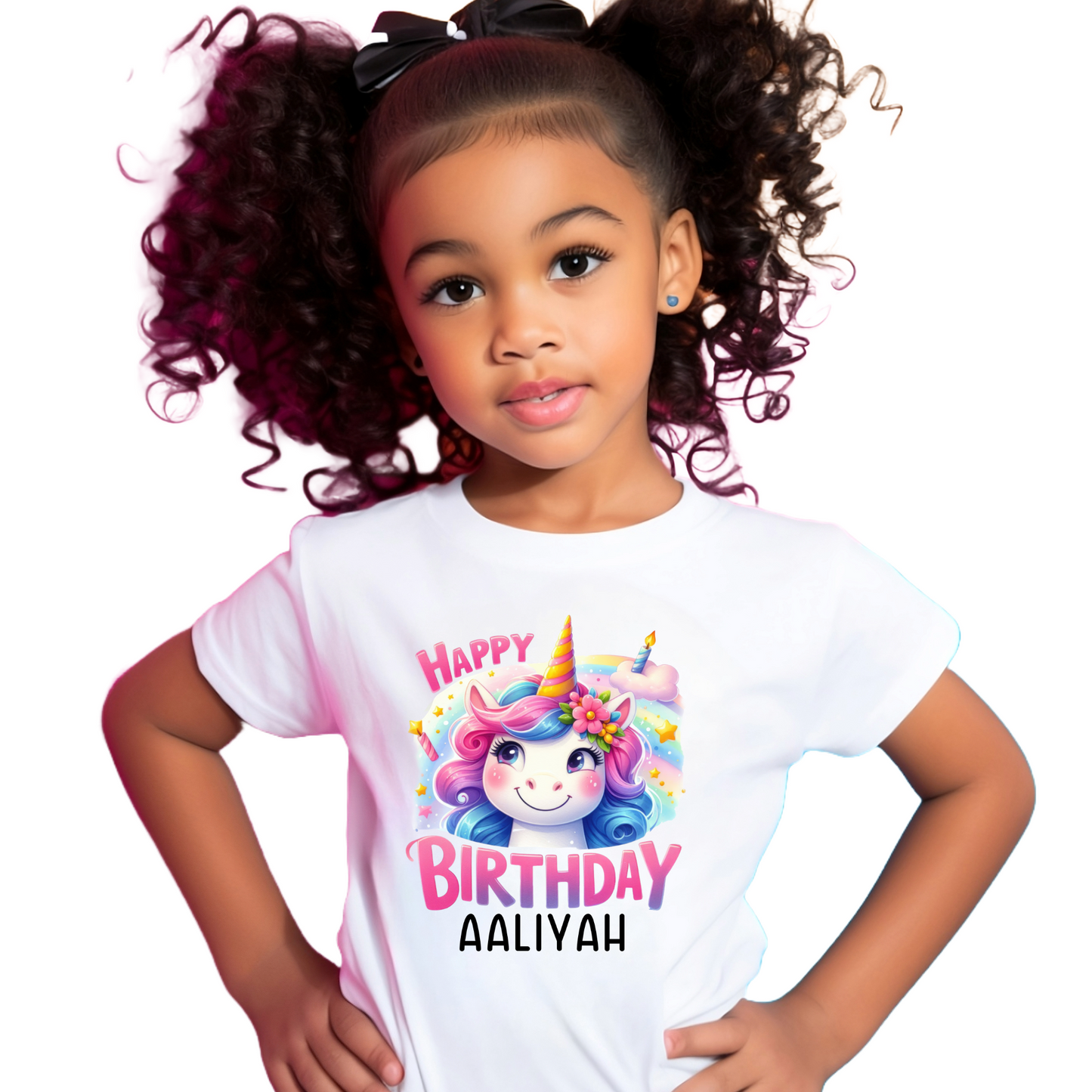 Custom Unicorn Birthday Shirts for Toddler Girls Birthday Party Personalized with Name