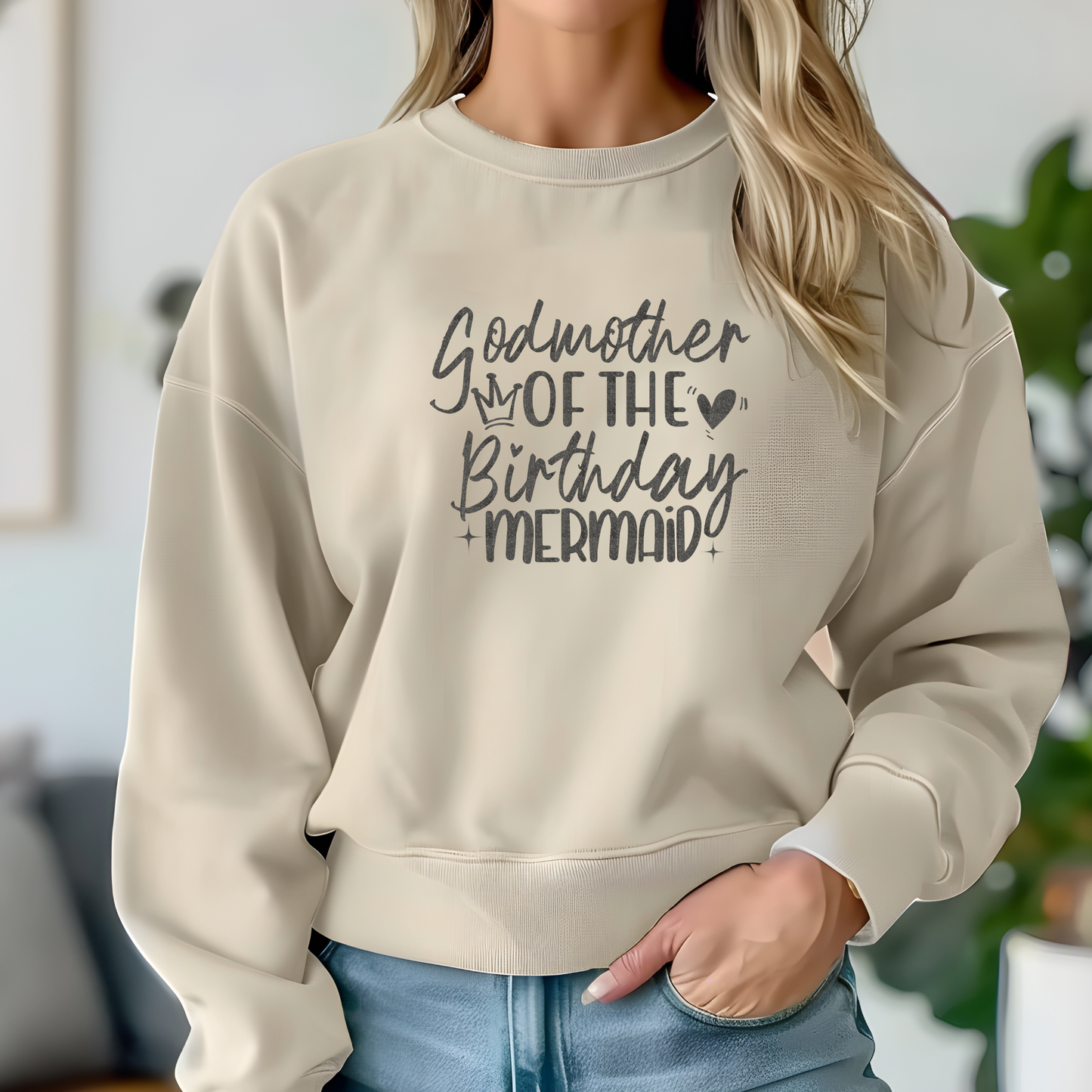 Godmother of the Birthday Mermaid Shirt | Crew neck | V Neck| Sweatshirt | Hoodie