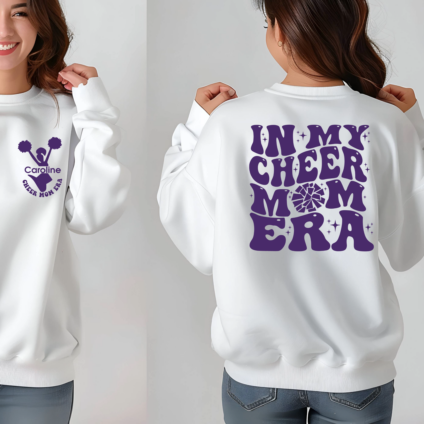 Personalized In My Cheer Mom Era Shirt | Crew neck | V Neck| Sweatshirt | Hoodie