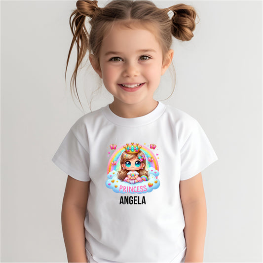 Custom Princess Birthday Shirts for Toddler Girls Birthday Party Personalized with Name