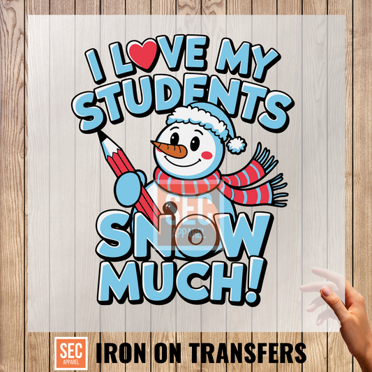 frosty the snowman iron on | Christmas Iron-On | Love My Students Snow Much