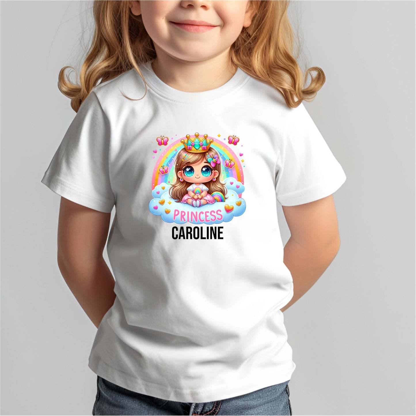 Custom Princess Birthday Shirts for Toddler Girls Birthday Party Personalized with Name