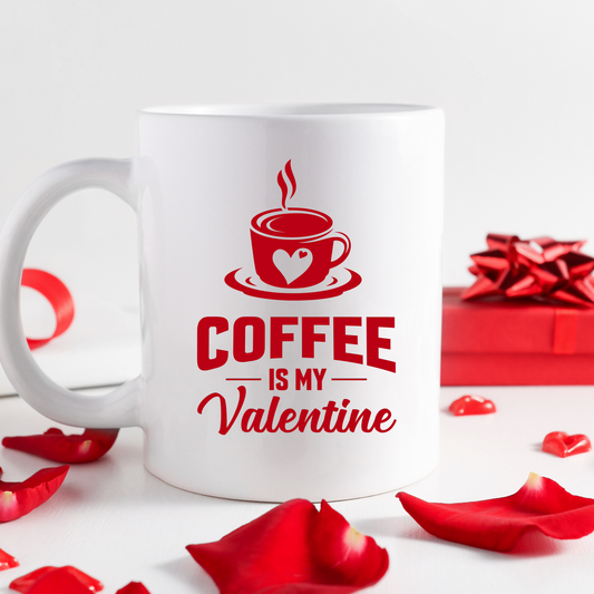 Coffee Is My Valentine Mug | Valentines Mugs-11oz Mug by SEC Apparel