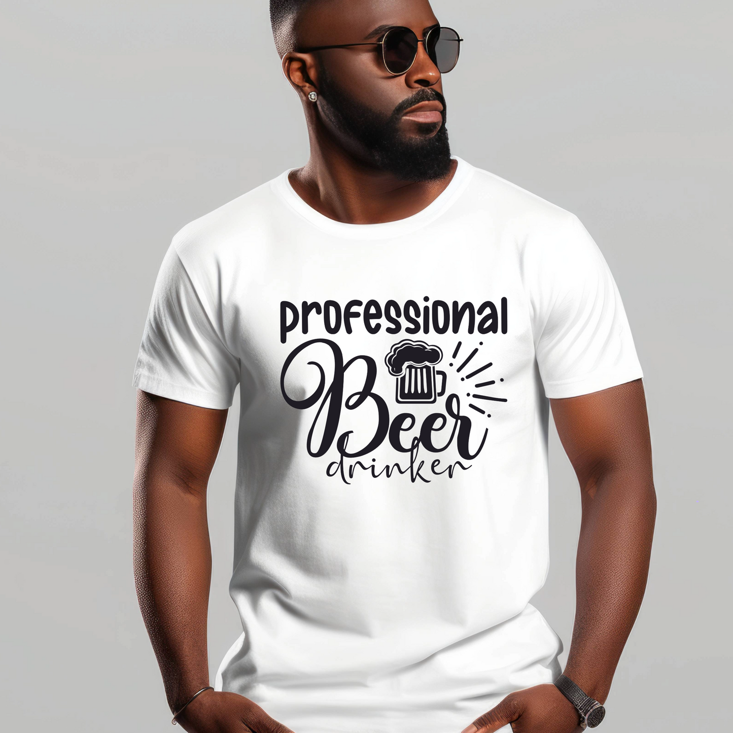 Oktoberfest Cheers! Professional Beer Drinker V-Neck or Crew Neck T-Shirt - Your Choice