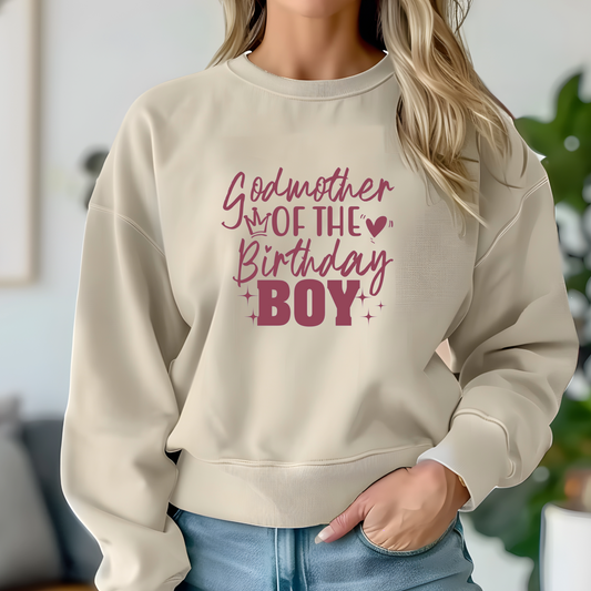 Godmother of the Birthday Boy Shirt | Crew neck | V Neck| Sweatshirt | Hoodie