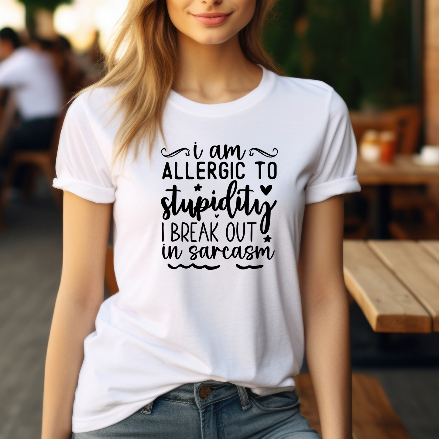 Funny Graphic T Shirt| Unisex | Funny Shirts | I am allergic to stupidity