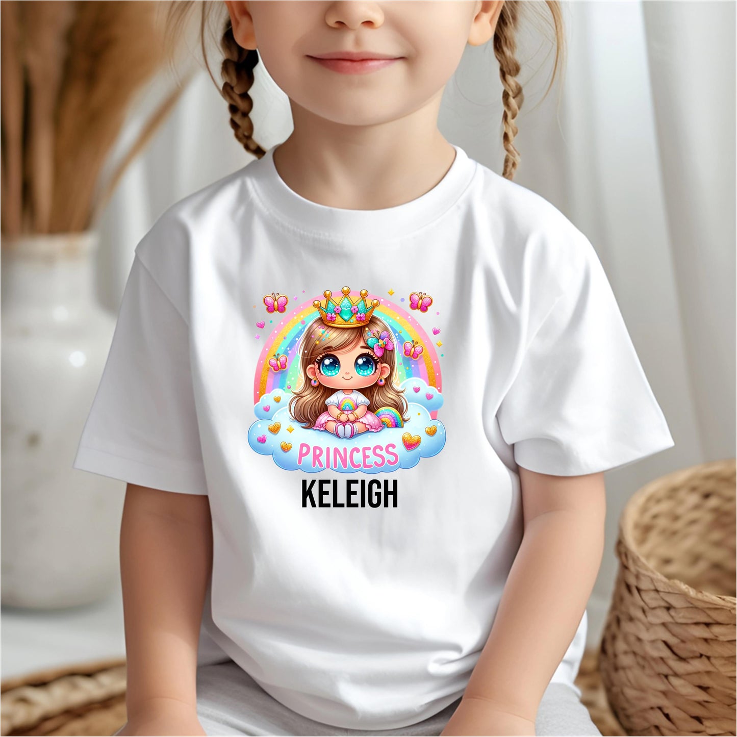 Custom Princess Birthday Shirts for Toddler Girls Birthday Party Personalized with Name