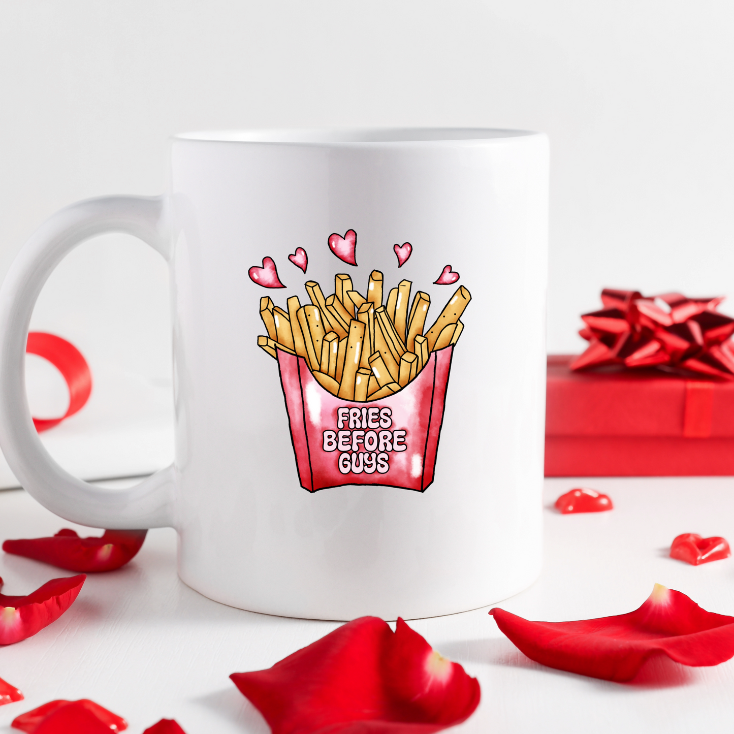 Fries Before Guys | Valentines Mugs-11oz Coffee Mug | Gifts | SEC Apparel