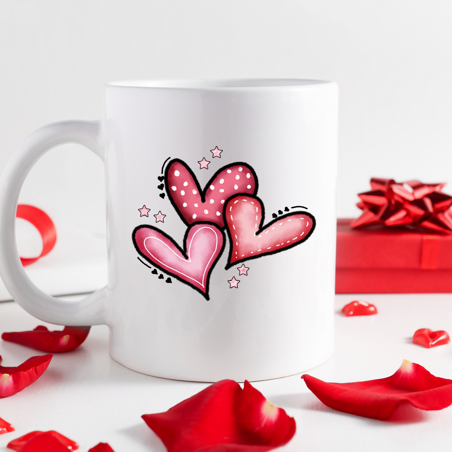 Three Heart | Valentines Mugs-11oz Coffee Mug | Gifts | SEC Apparel