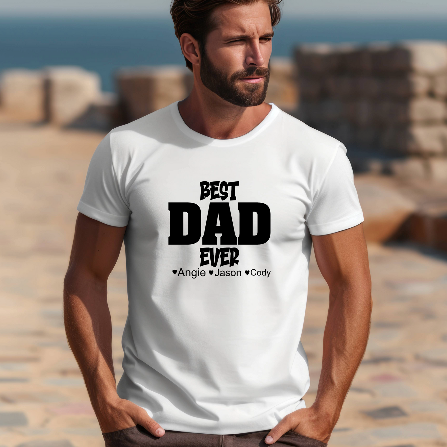 Best Dad Ever Shirt Hoodie Sweatshirt Personalized with kids names Fathers day