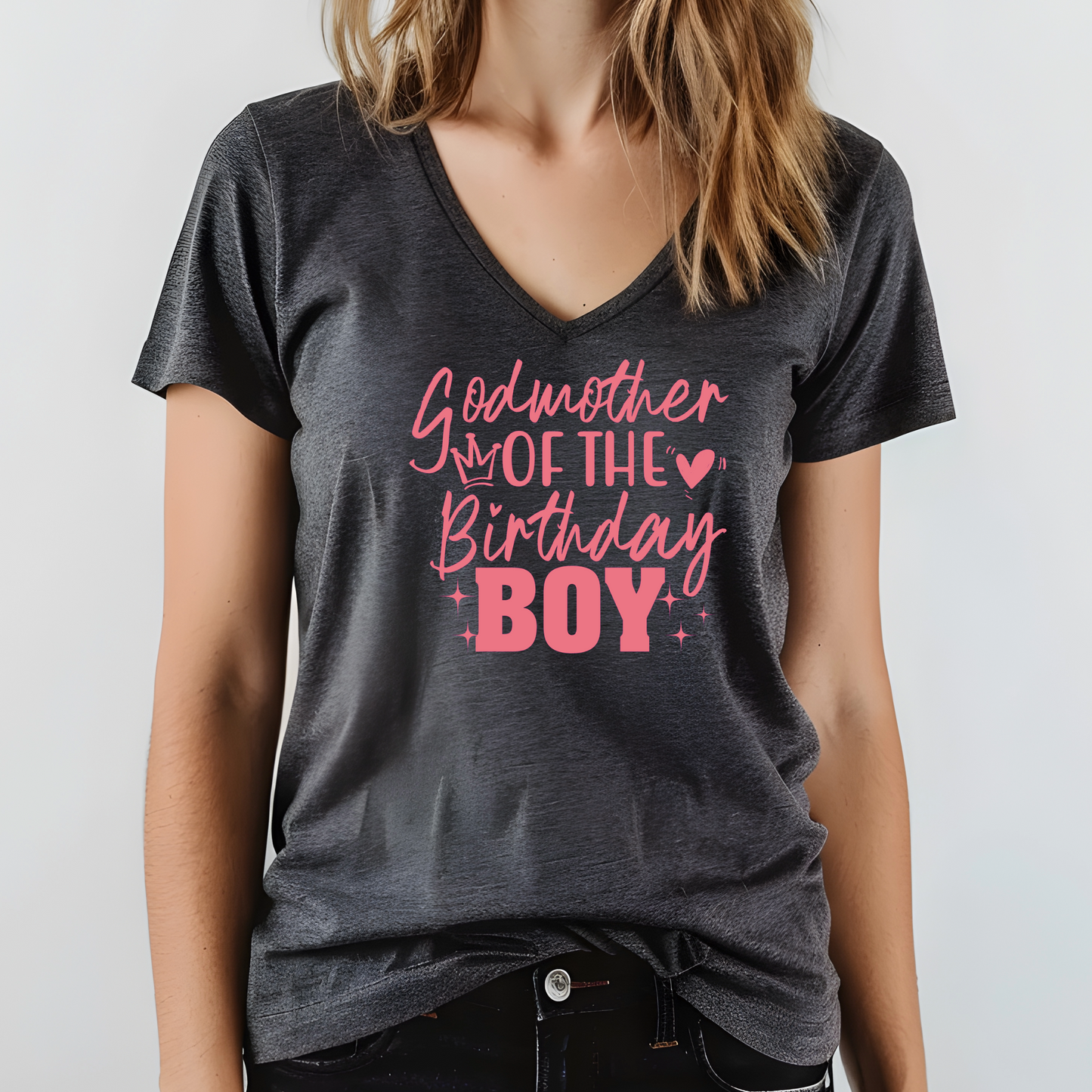 Godmother of the Birthday Boy Shirt | Crew neck | V Neck| Sweatshirt | Hoodie