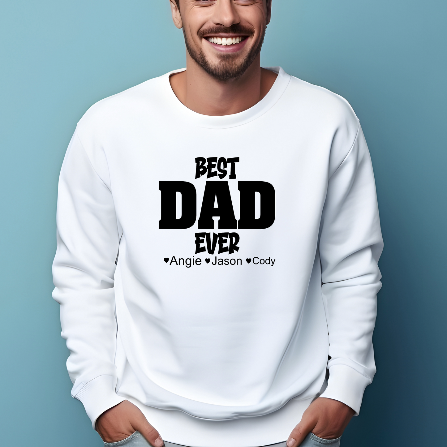 Best Dad Ever Shirt Hoodie Sweatshirt Personalized with kids names Fathers day