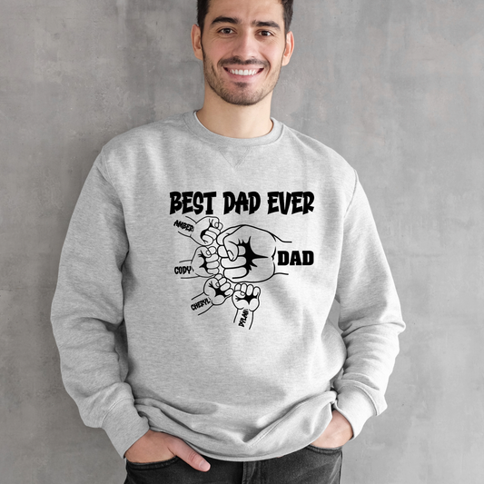 Best Dad Ever Fist Bump Shirt Hoodie Sweatshirt Personalized with kids names Fathers day