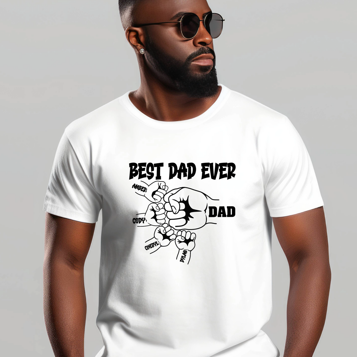 Best Dad Ever Fist Bump Shirt Hoodie Sweatshirt Personalized with kids names Fathers day