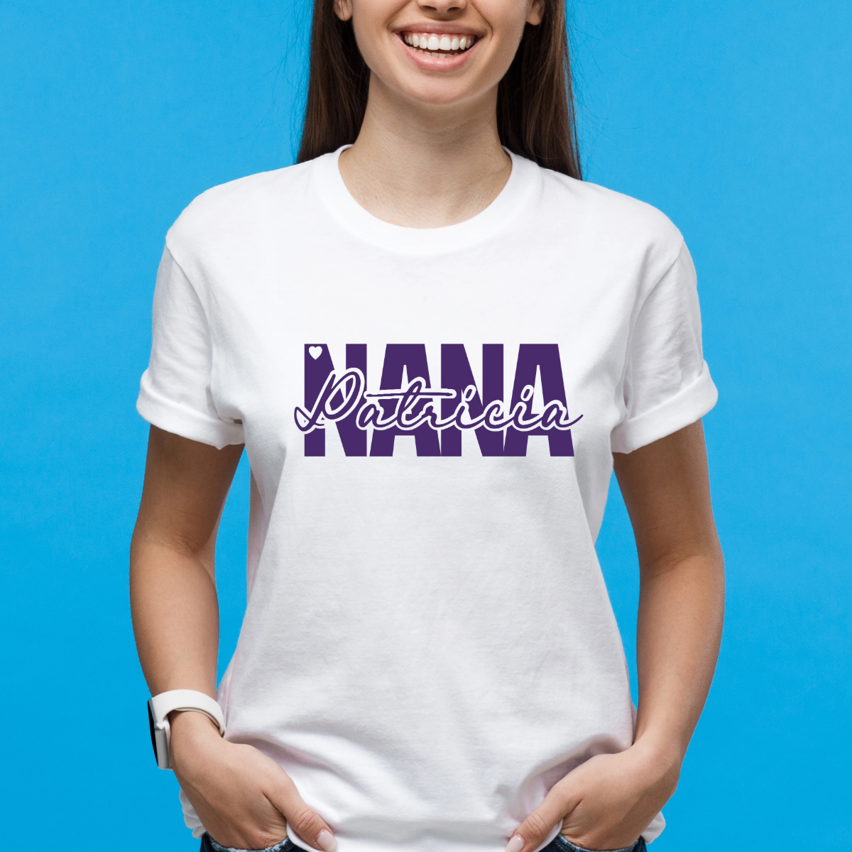 Personalized Grandma HTV Transfer - Custom Name Iron-On Vinyl for Shirts - Nana, Mimi, Gigi Designs