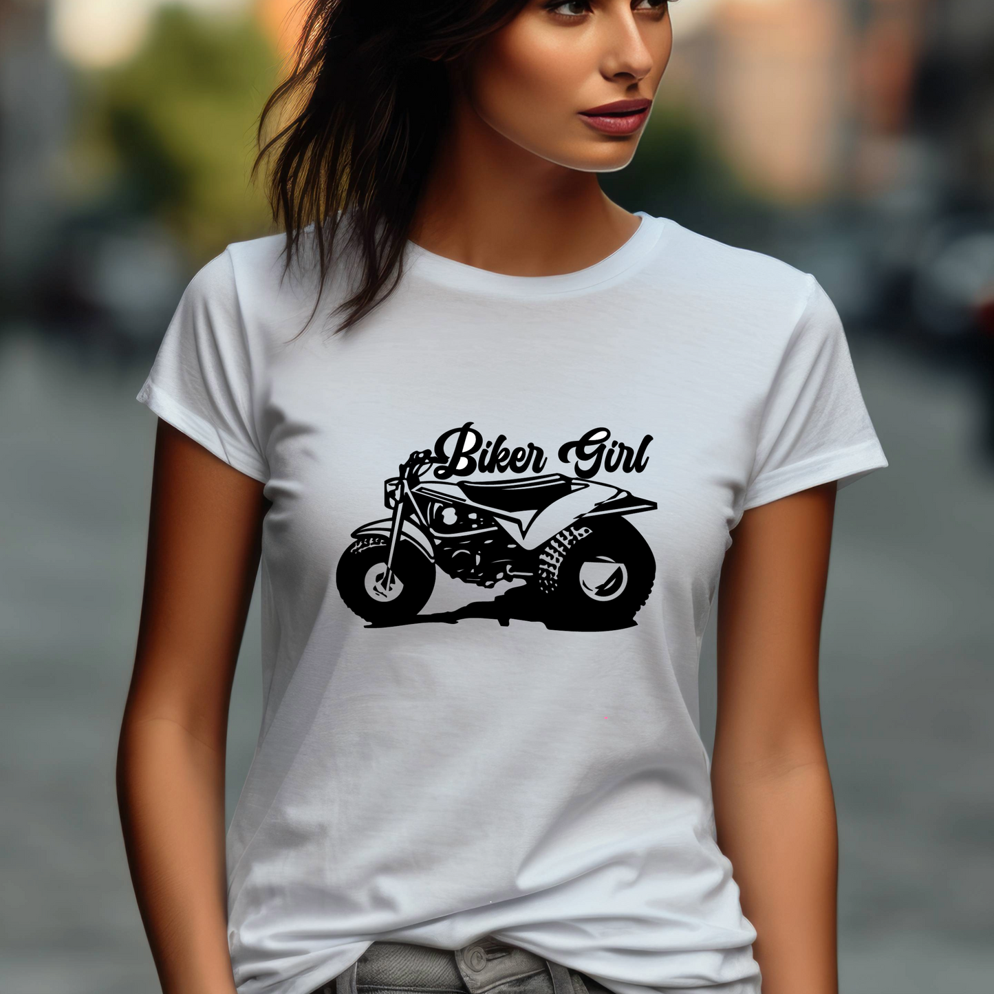 Biker Girl Shirt | Crew neck | V Neck| Sweatshirt | Hoodie