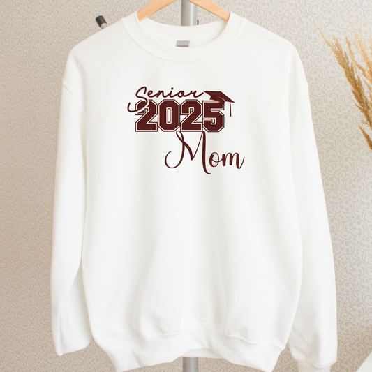 Senior 2025 Mom Shirt | Crew neck | V Neck| Sweatshirt | Hoodie