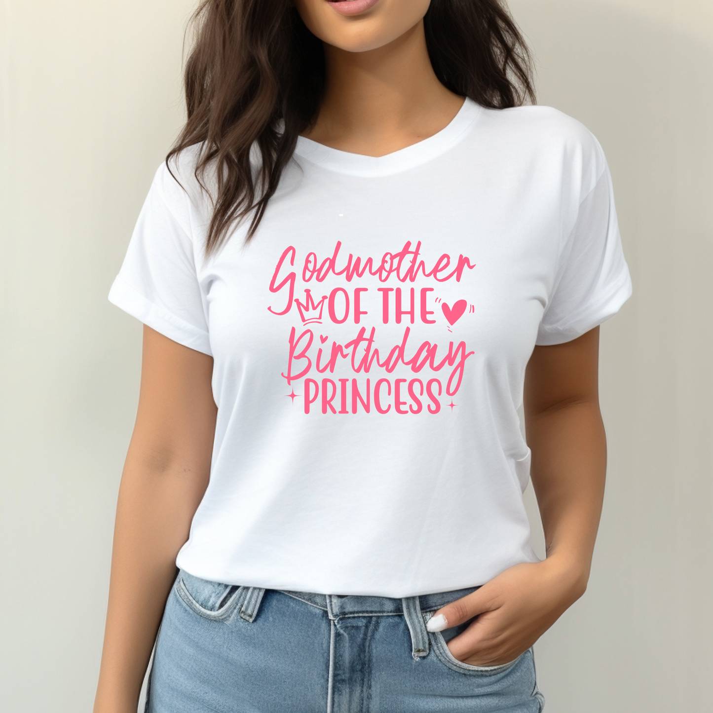 Godmother of the Birthday Princess Shirt | Crew neck | V Neck| Sweatshirt | Hoodie