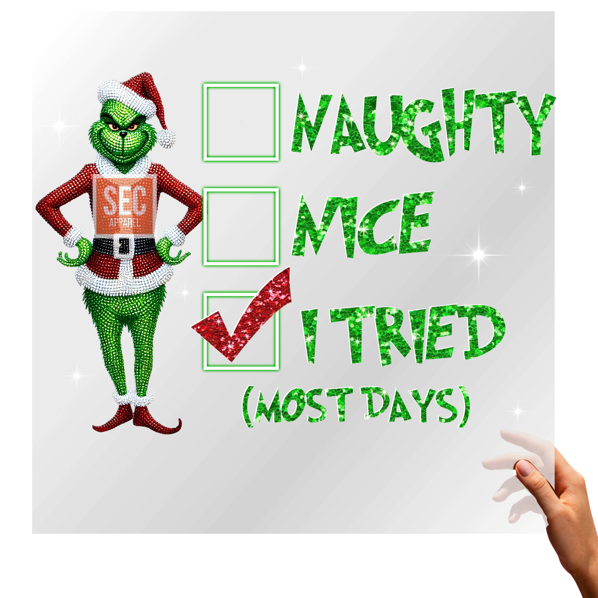 Grinch DTF Transfers Ready to Press | naughty nice