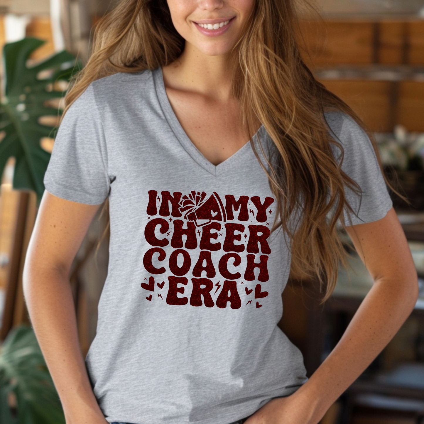 In My Cheer Coach Era Shirt | Crew neck | V Neck| Sweatshirt | Hoodie