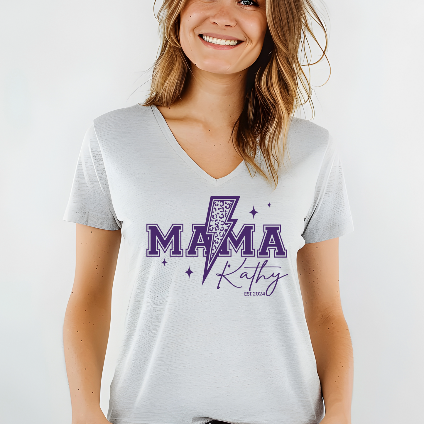 Custom Mama Lightning Bolt Shirt | Crew neck | V Neck| Sweatshirt | Hoodie | SEC Apparel