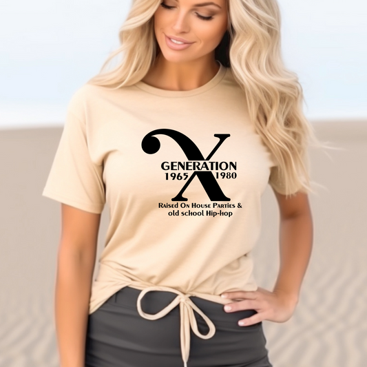 Generation X t-shirts | Crew neck | V Neck| Raised on House Parties | SEC Apparel