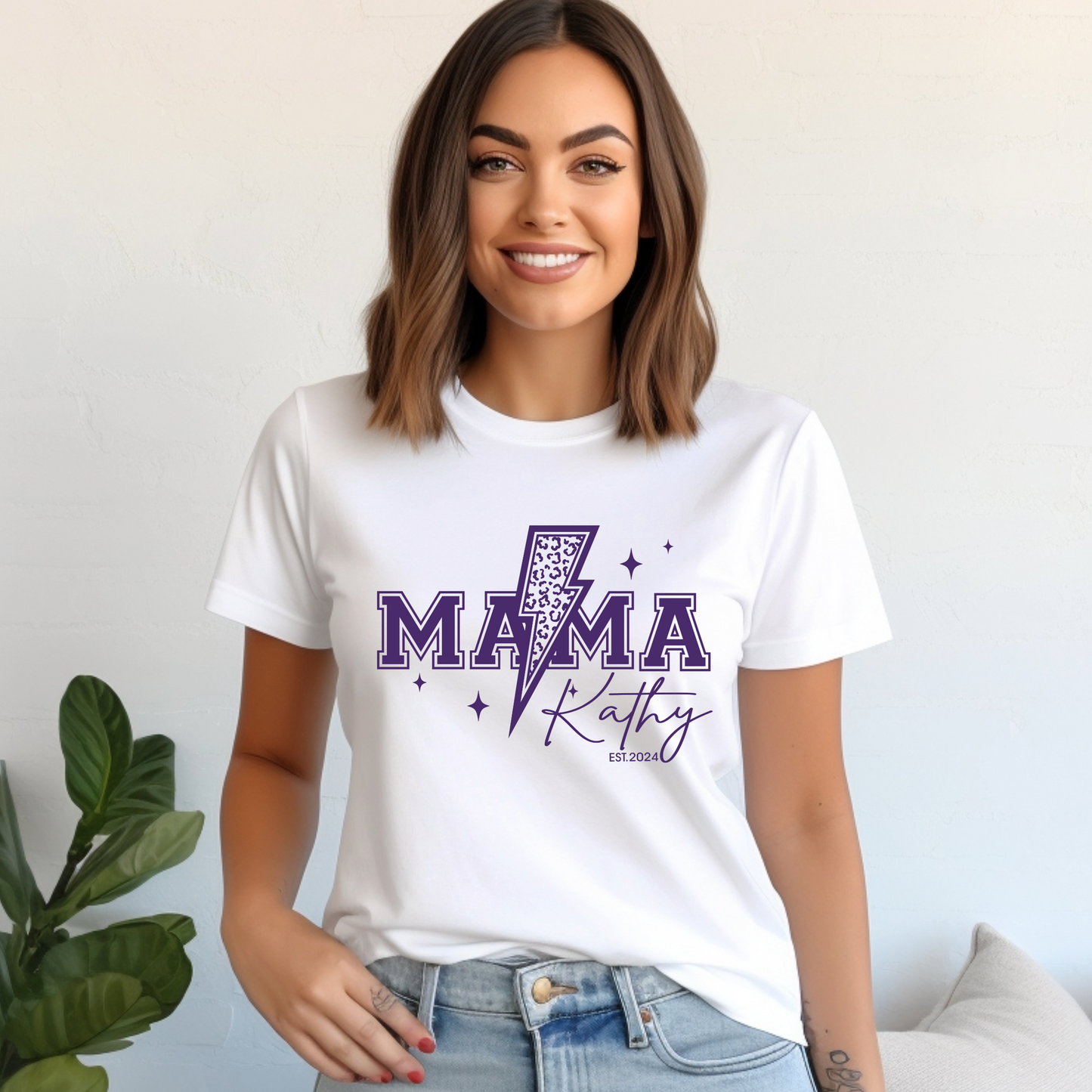 Custom Mama Lightning Bolt Shirt | Crew neck | V Neck| Sweatshirt | Hoodie | SEC Apparel