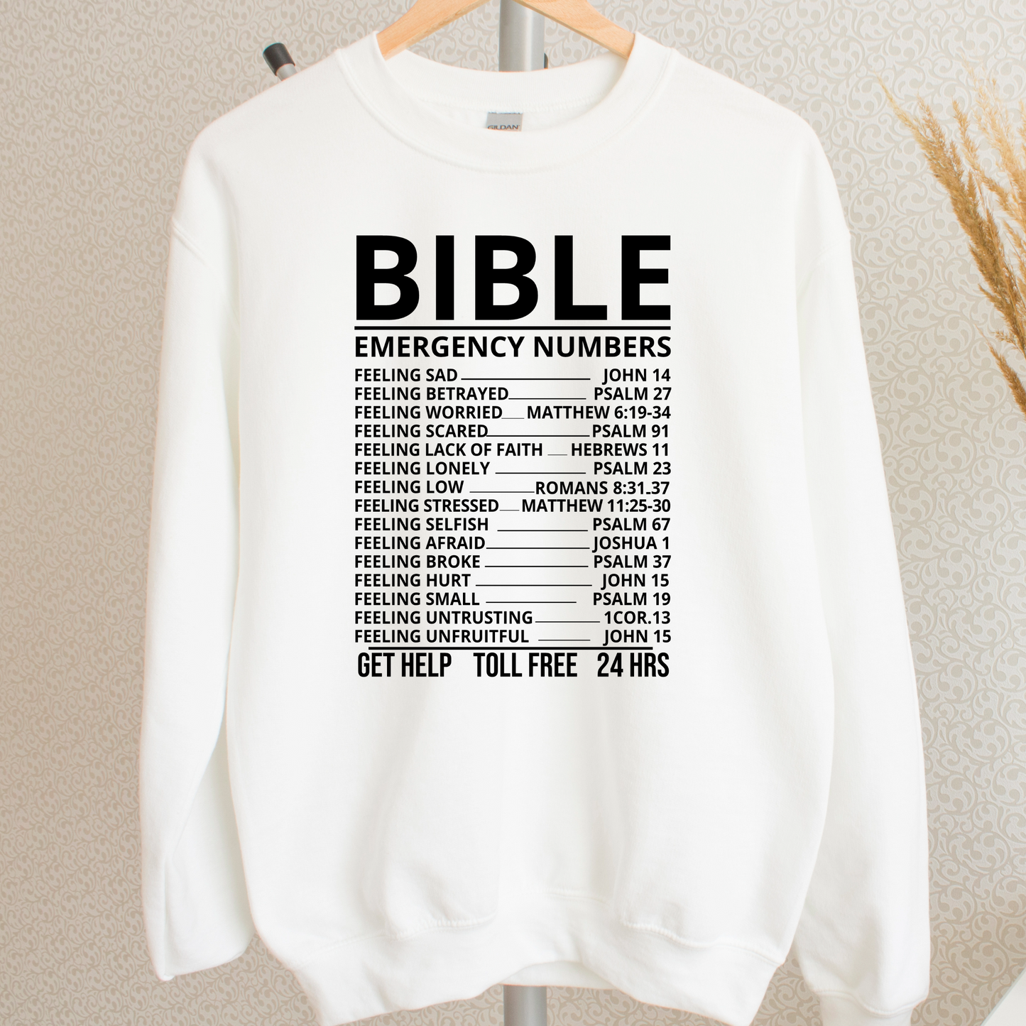 Bible Emergency Numbers Shirt | Crew neck | V Neck| Sweatshirt | Hoodie