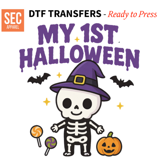 My First Halloween Iron On DTF Transfers Ready to Press | No Weeding, Full Color | Fast Shipping