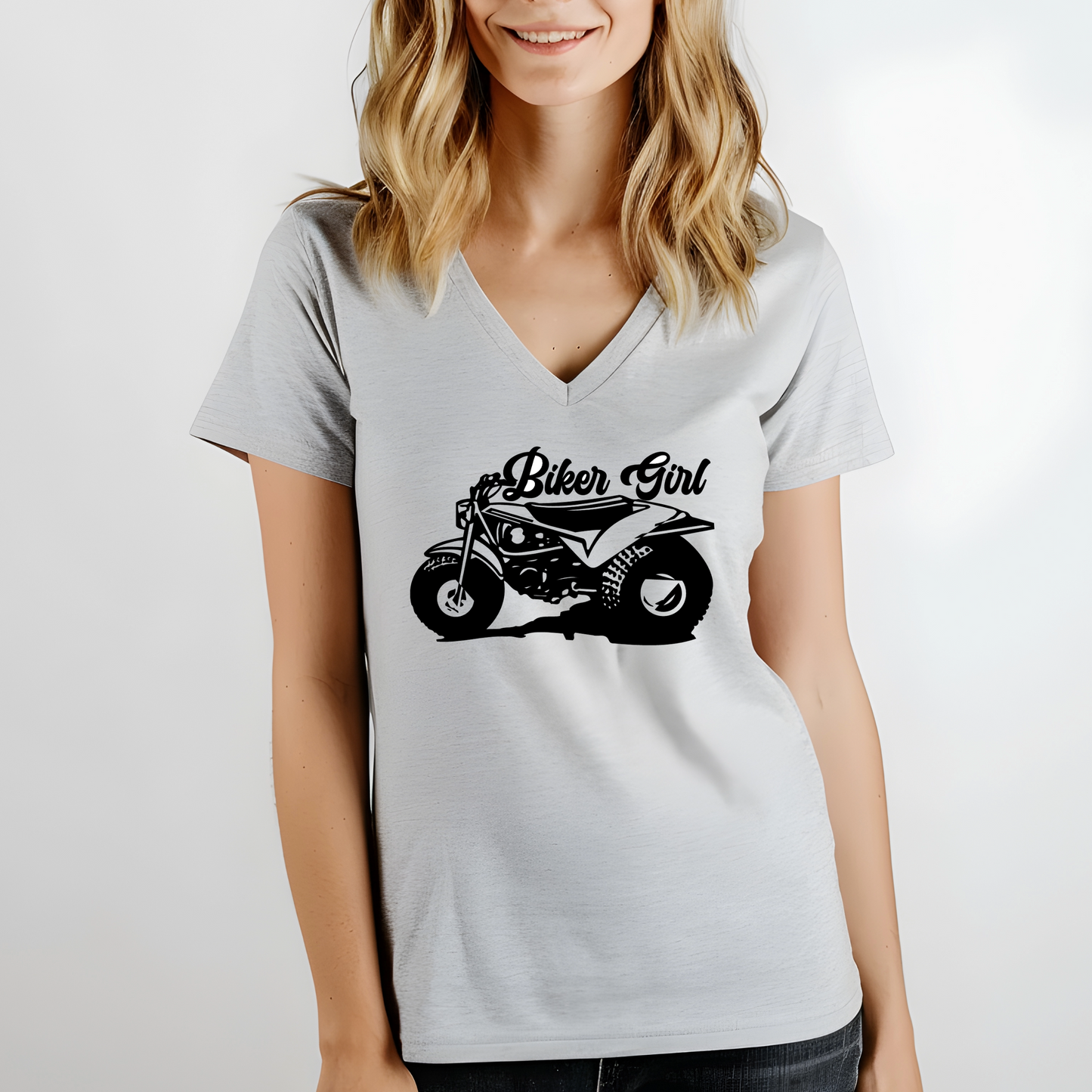 Biker Girl Shirt | Crew neck | V Neck| Sweatshirt | Hoodie