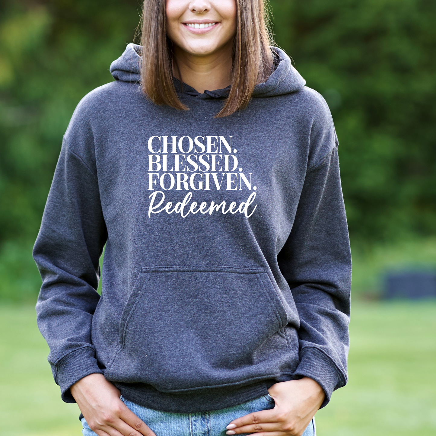 Religious Sweatshirt Hoodie | Unisex | SEC Apparel | Chosen Blessed Forgiven