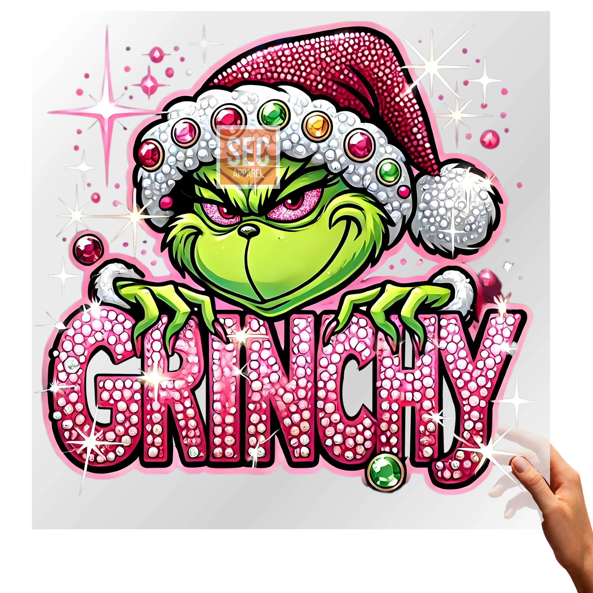 green and pink Grinch DTF Transfers Ready to Press | Christmas