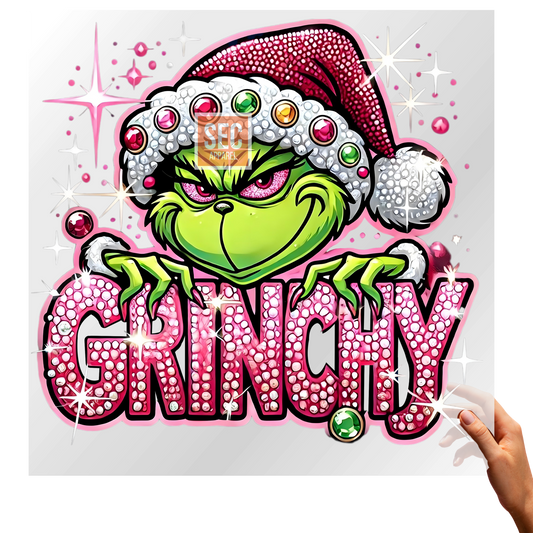 green and pink Grinch DTF Transfers Ready to Press | Christmas