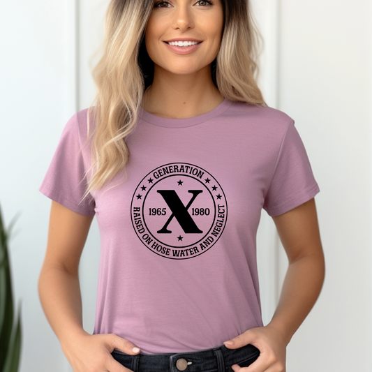 Generation X t-shirts | Crew neck | V Neck| Raised on Hose water | SEC Apparel