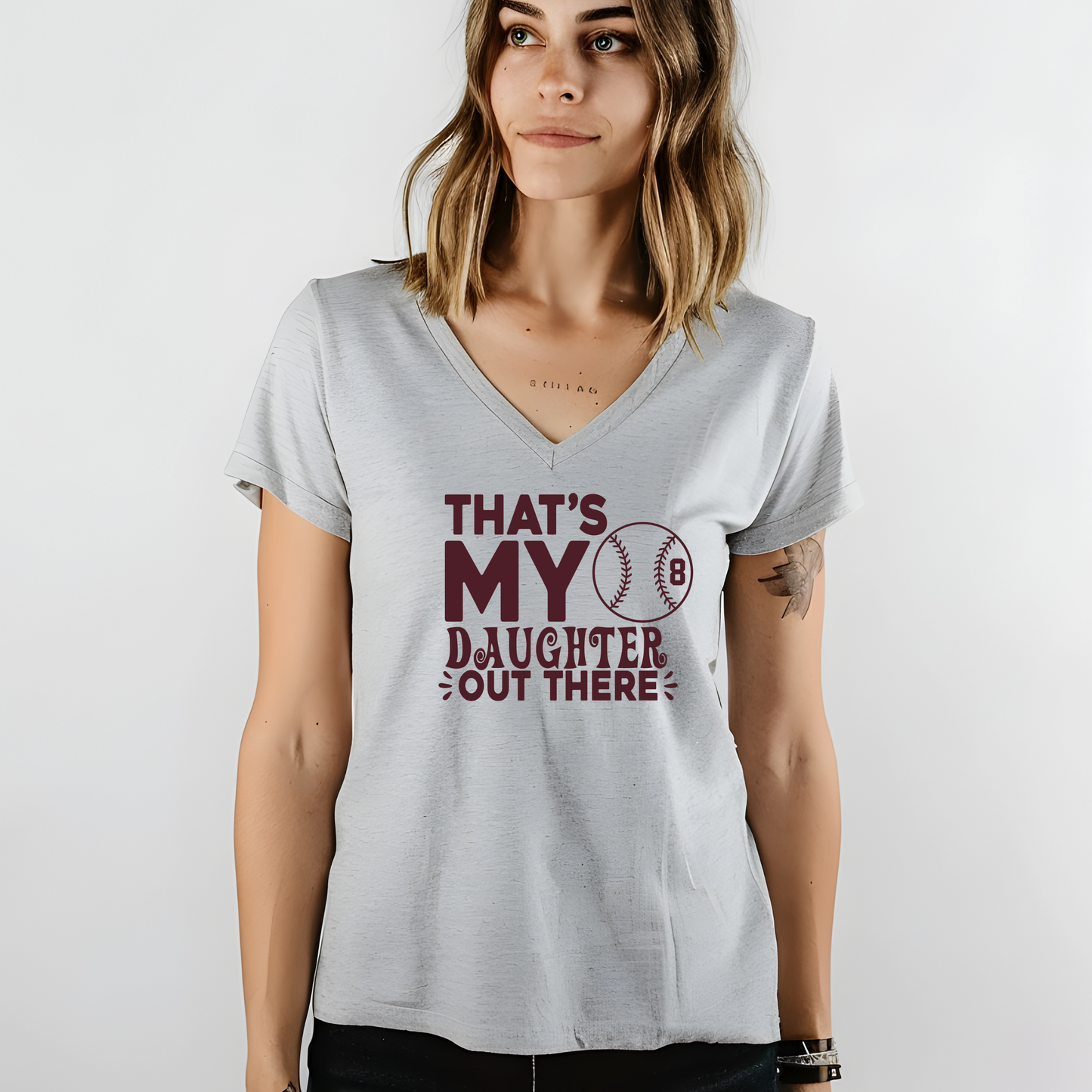 Softball Mom Shirt | Crew neck | V Neck| Sweatshirt | Hoodie | Thats my daughter out there