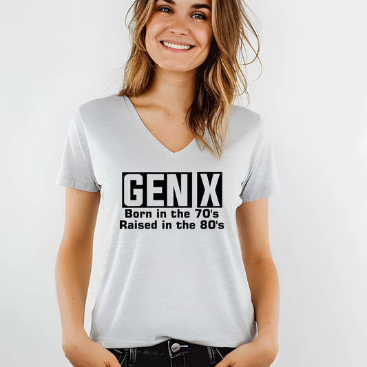 Generation X t-shirts | Crew neck | V Neck|  Born in the 70s Raised in the 80s| SEC Apparel