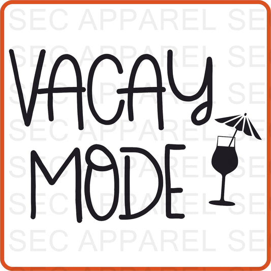 Vacation Iron On Decals Patches transfers vinyl  for shirts, clothing | Vacay Mode