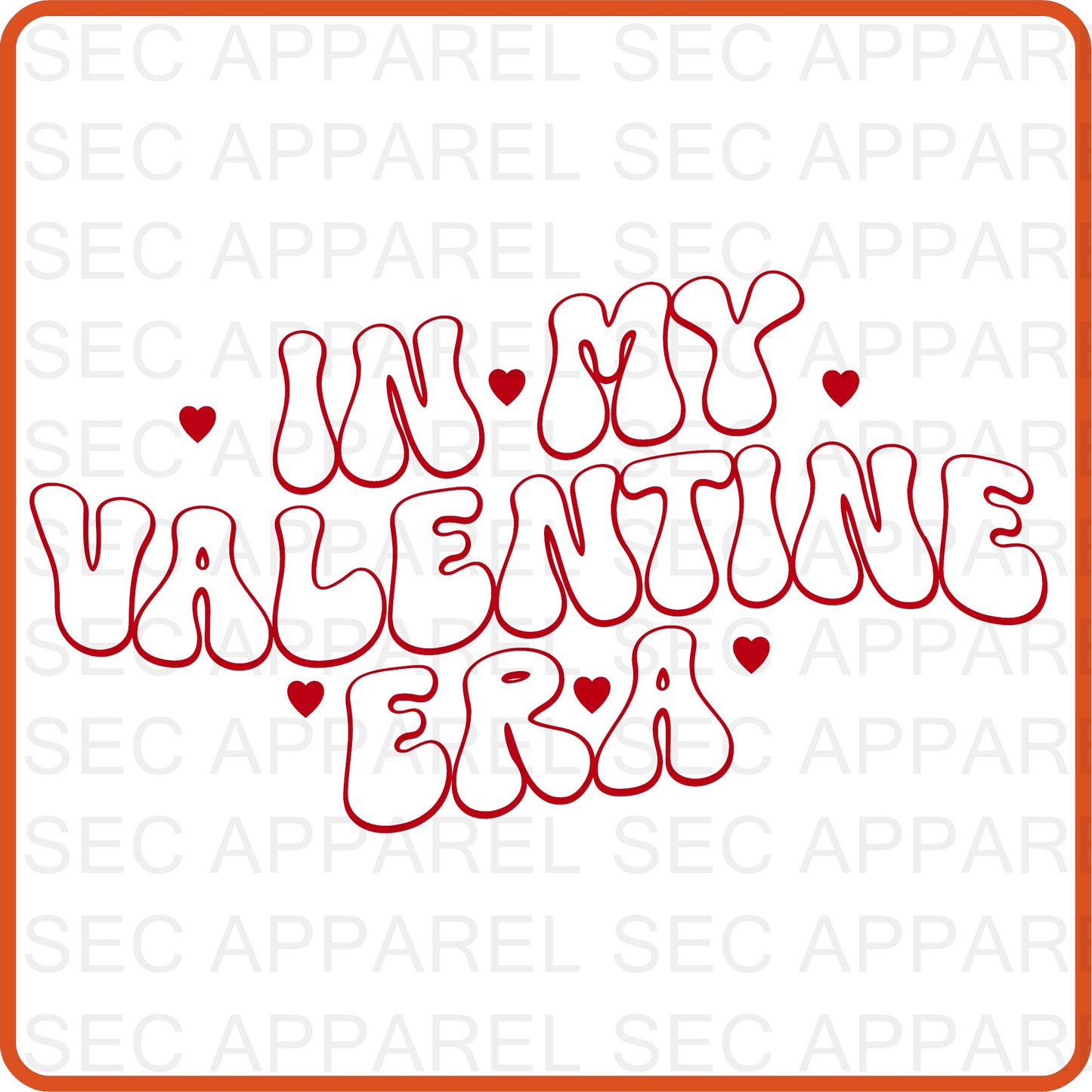 Valentine Iron On Decals Patches transfers vinyl  for shirts, clothing | SEC Apparel | In My Valentine Era