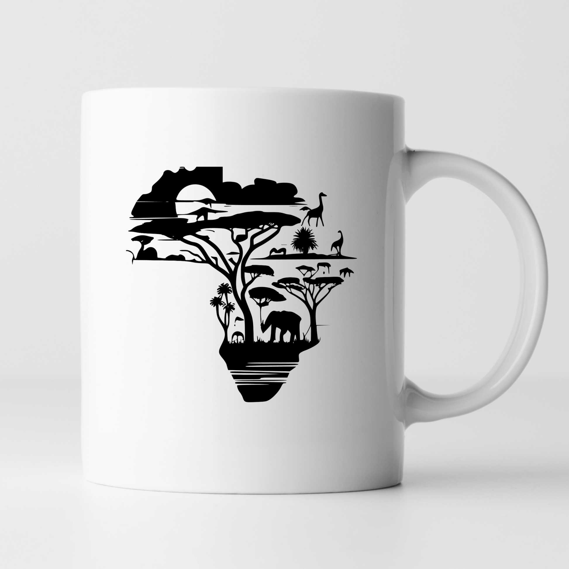 African Mugs - 11oz Coffee Mug | Gifts | SEC Apparel | Map - secapparelonline