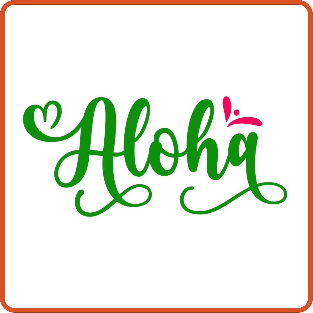 Aloha | Summer Iron On Decal by SEC Apparel for Shirts, Clothing and More - secapparelonline