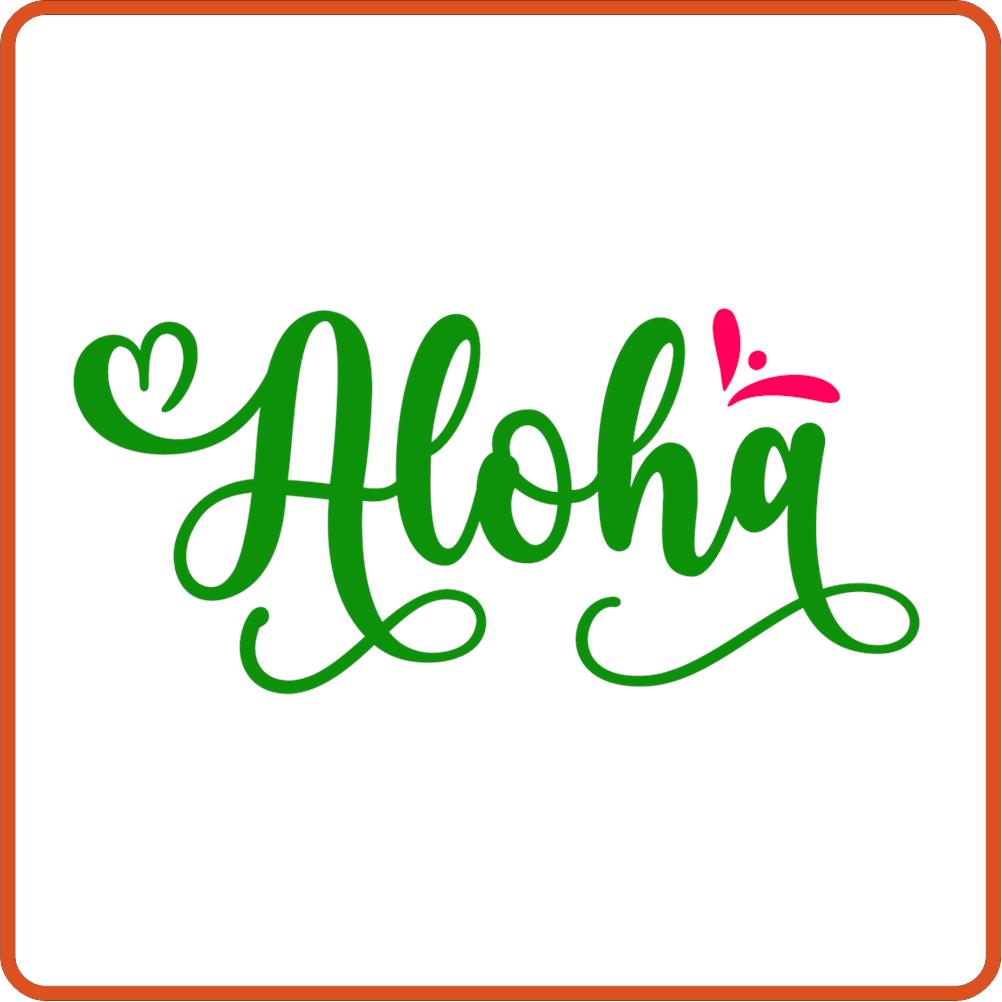 Aloha | Summer Iron On Decal by SEC Apparel for Shirts, Clothing and More