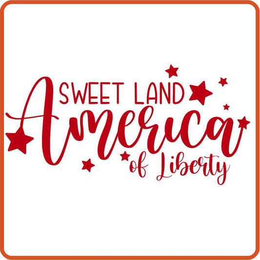 America Sweet Land of Liberty | 4th of July Iron On Decals by SEC Apparel