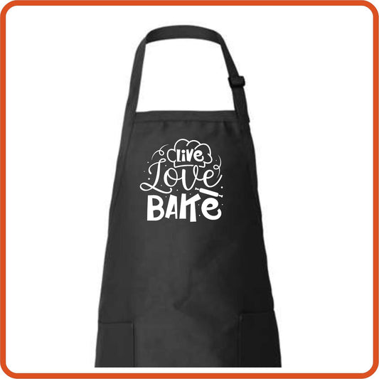 Live Love Bake Full Length Apron by SEC Apparel