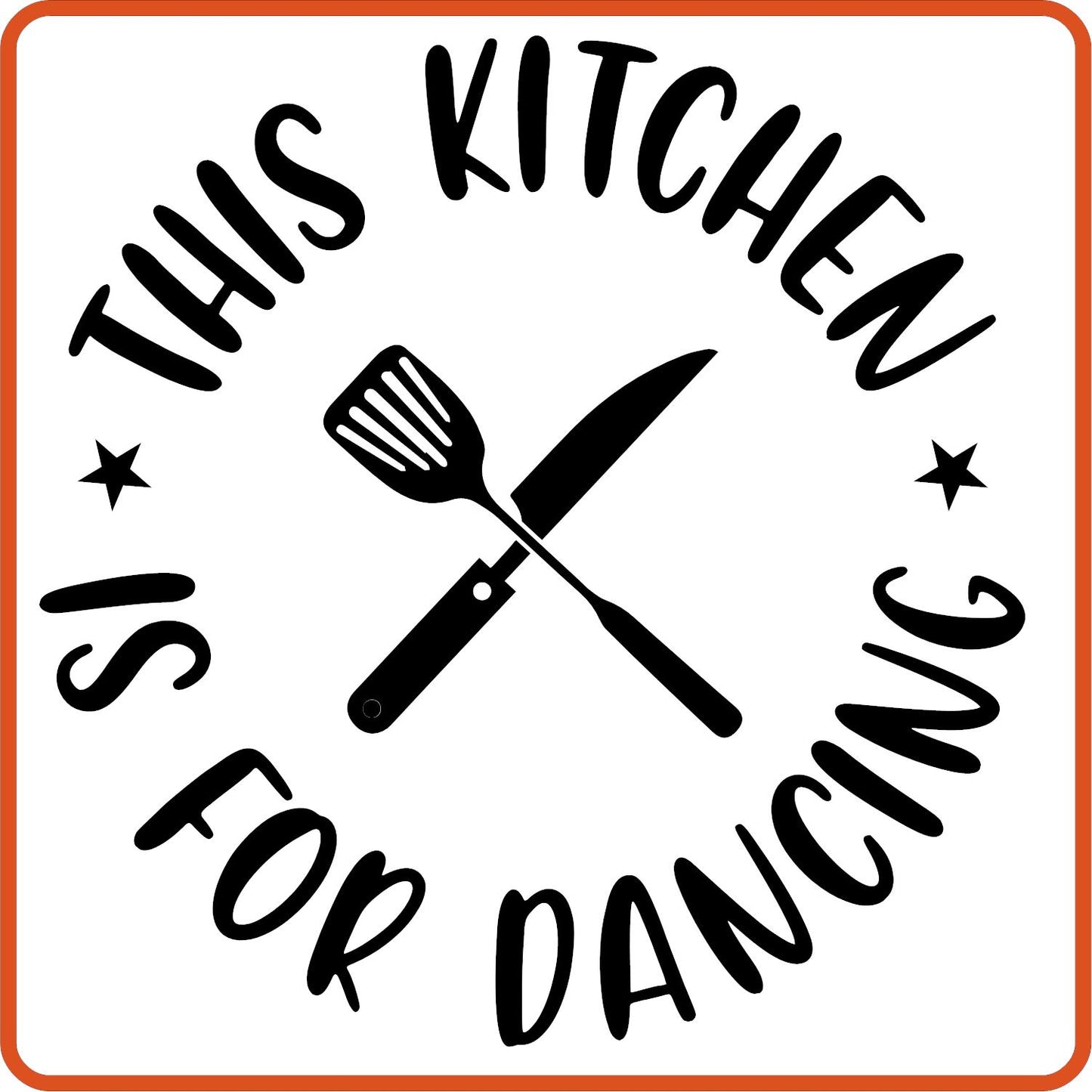 This Kitchen Is For Dancing | Apron Iron On Decals Patches by SEC Apparel