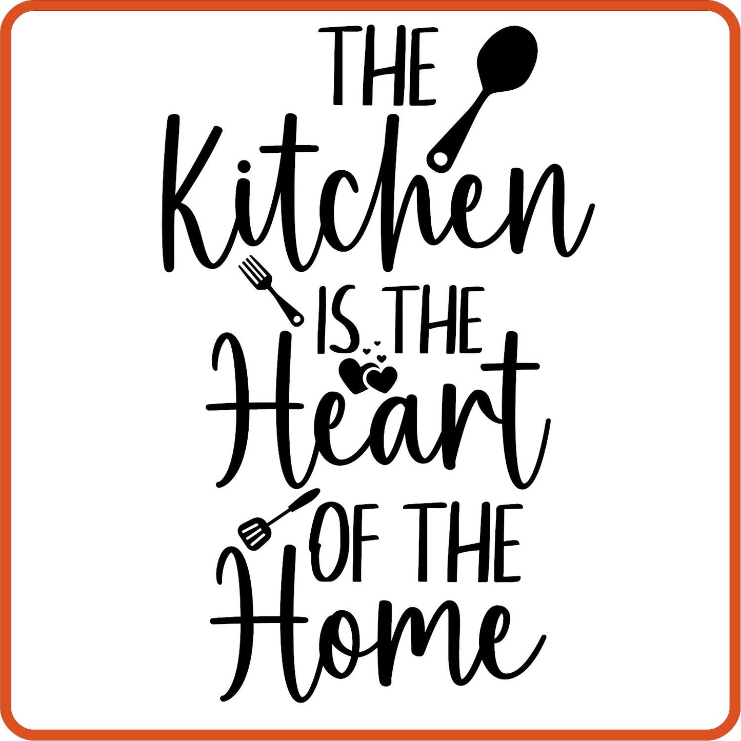 The Kitchen Is The Heart of the Home | Apron Iron On Decals Patches by SEC Apparel