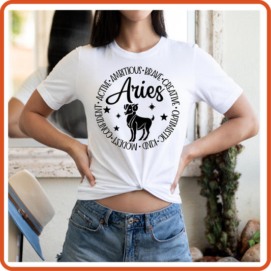 Aries Zodiac Sign Horoscope Birthday T-Shirt | SEC Apparel