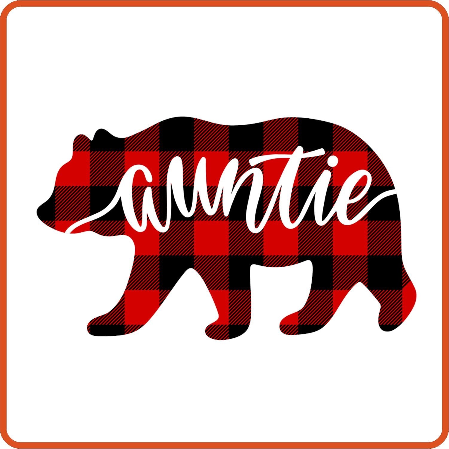 Auntie | Bear | Family Iron On Decals Patches by SEC Apparel - secapparelonline