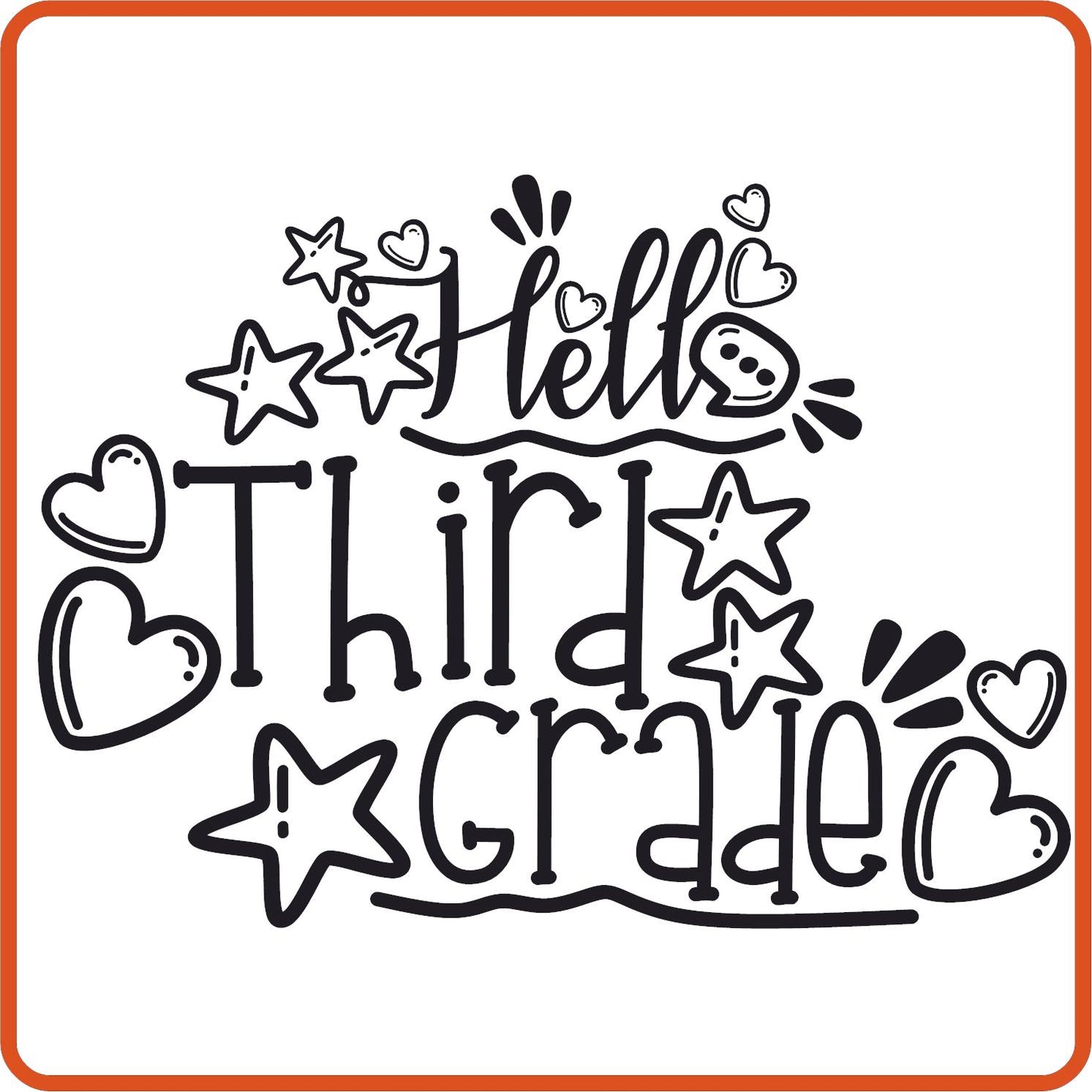 Hello 3rd Grade | Back to School Iron On Decals Patches by SEC Apparel